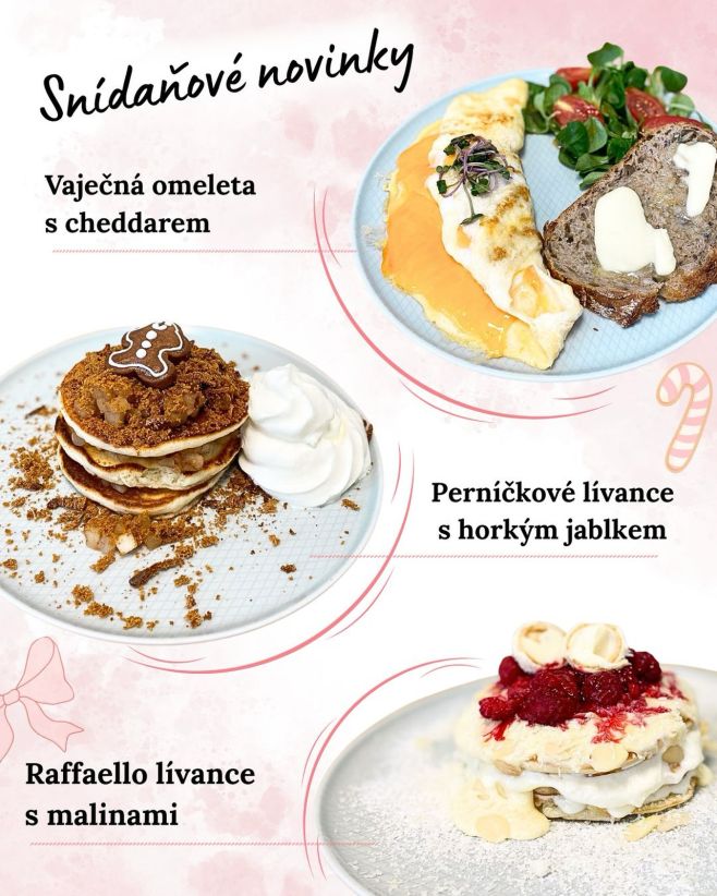Od zítřka startujeme nové vánoční snídaňové speciály, které vám udělají krásné ráno ✨ 🍳 Vaječná omeleta s cheddarem –...